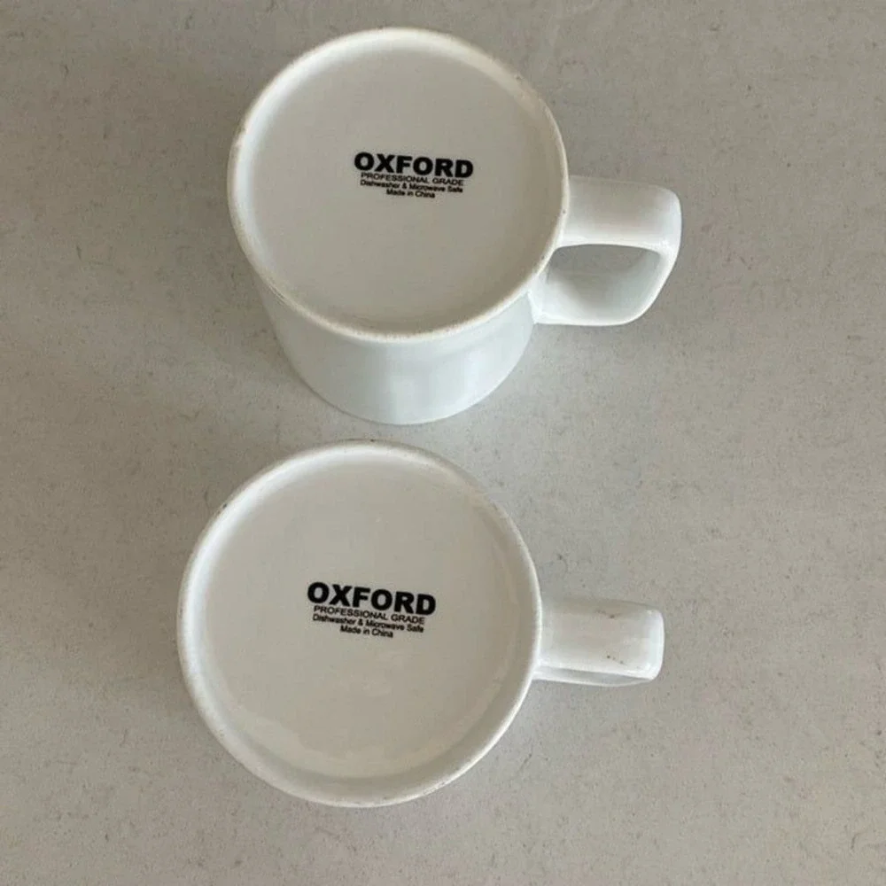 OXFORD White Classic Mug Set - 340cc (Set of 2)